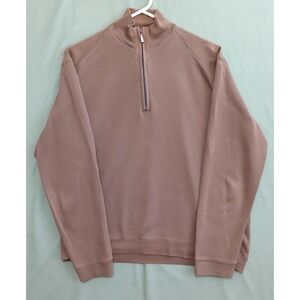 HATHAWAY Men's 1/4 Zip Brown Mock Neck Pullover Sweater XXL Long Slv Casual NWOT